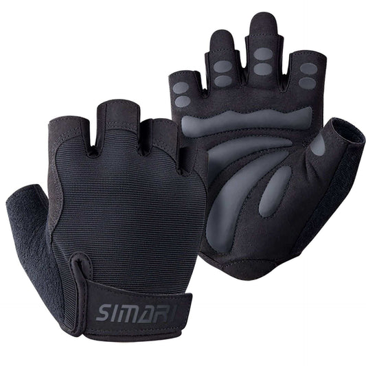 Black and gray fitness gloves highlighting breathable mesh