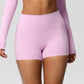 Womens Solid-Color Sports Shorts European And American Style Yoga Shorts