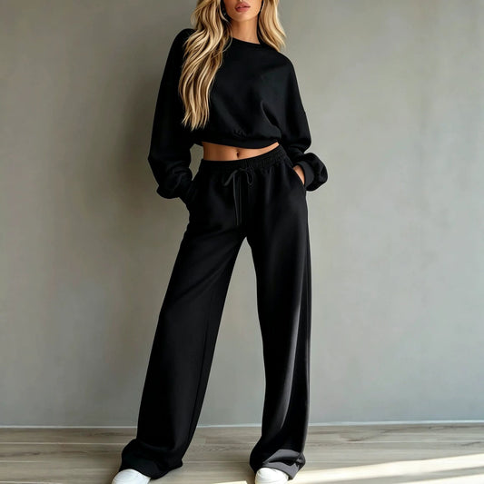 Womens Casual Short Hooded Sweatshirt Set