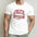 Men's workout short sleeve T-shirt in white athletic style with black and red label designs