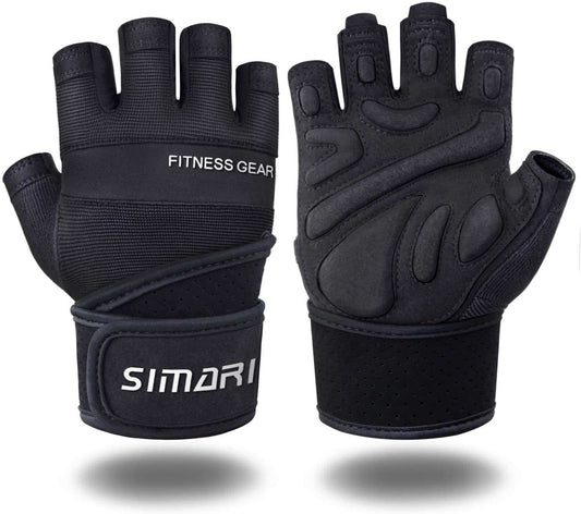 Men's fitness gloves with padded palm for enhanced grip