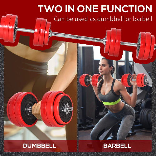 Pro-Iron 66lb Adjustable 2-in-1 Dumbbell & Barbell Set