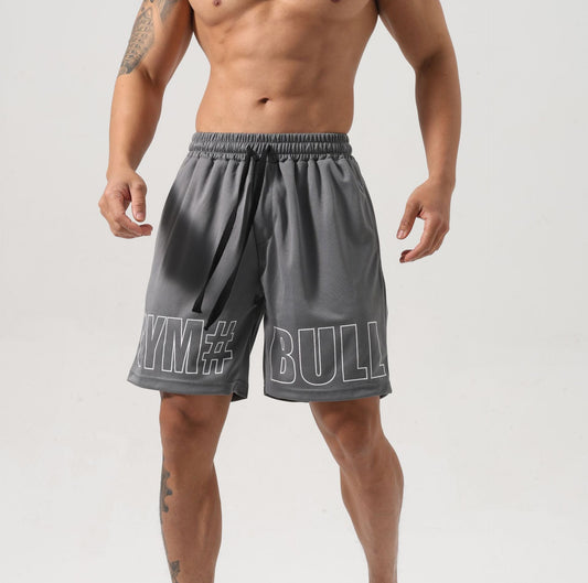 Men wearing fitness breathable ice silk shorts in various mesh colors for sports and leisure