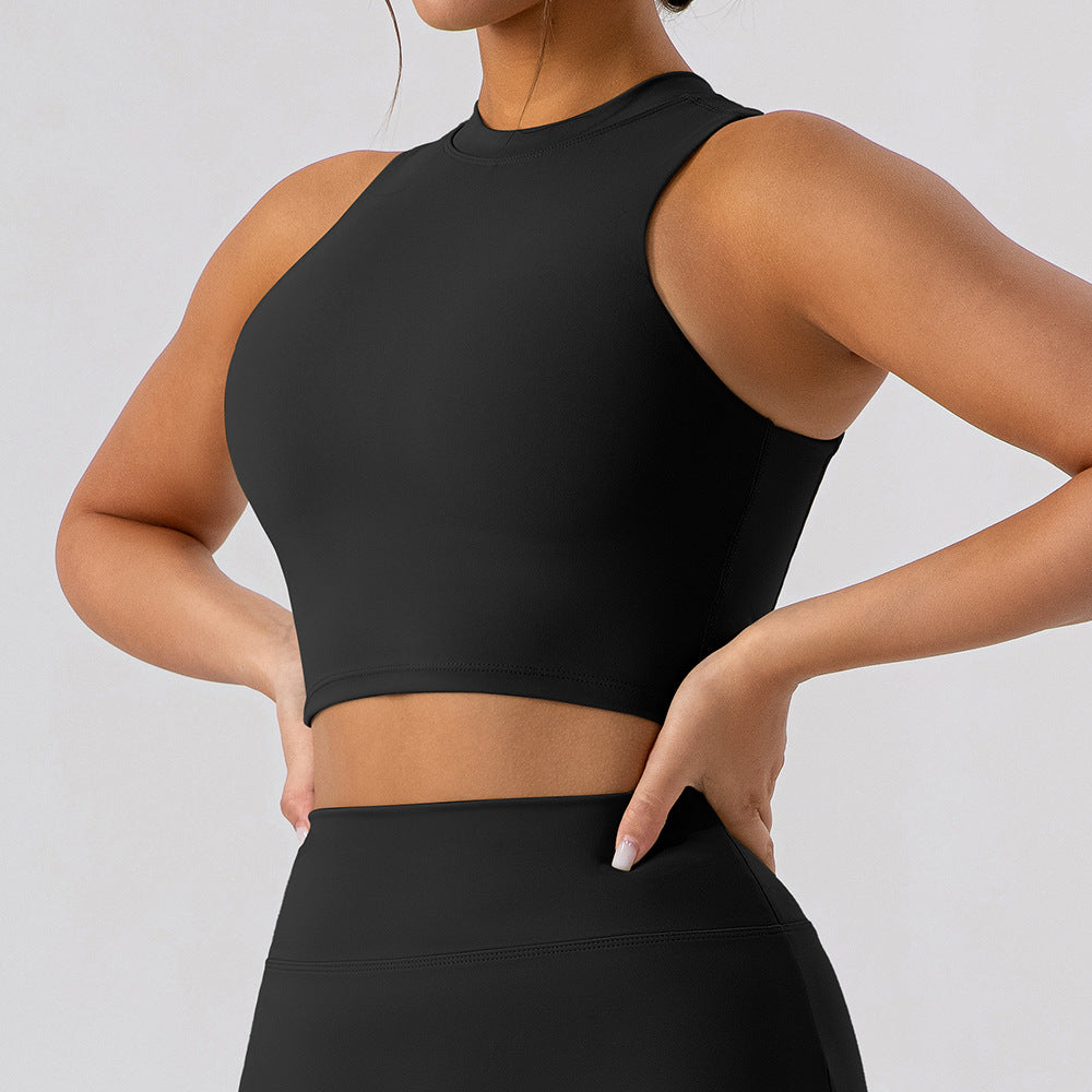 Women’s Beauty‑Back Half‑Turtleneck Yoga Top