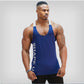 Fitness Spring And Summer New Men's U-collar Contrast Color Sports Vest Men's Breathable Running Training Wear Top