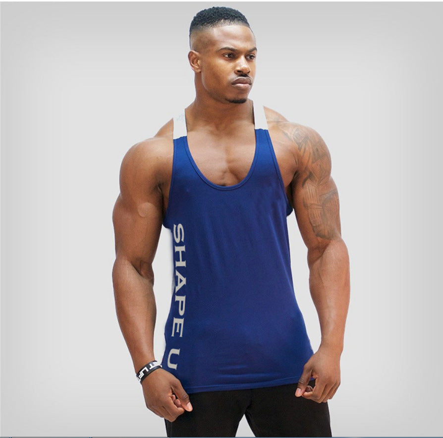 Men’s Sports Tank – Breathable U‑Neck Contrast Training Wear