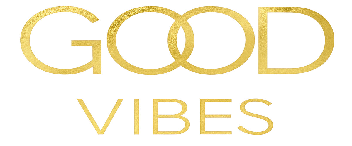 Good Vibes Gold Foil Hoodie Sweat Set GREY BLACK