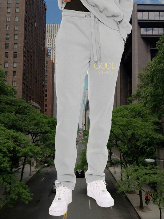 Mens GOOD VIBES Gold Foil Sweat Pants