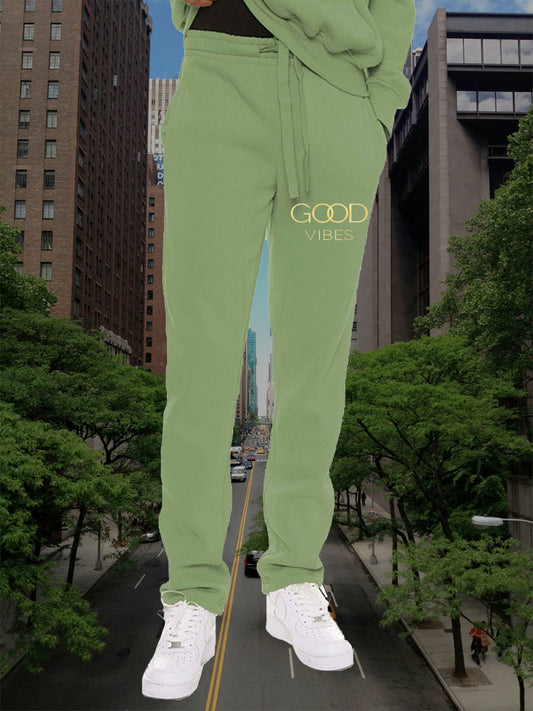Mens GOOD VIBES Gold Foil Sweat Pants