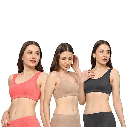 PETAL BEAUTY Cotton Sports Bra Combo Sets for Women