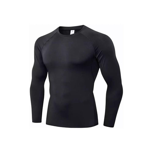 Men's long-sleeve muscle-fit athletic workout polyester T-shirt in multiple colors and sizes