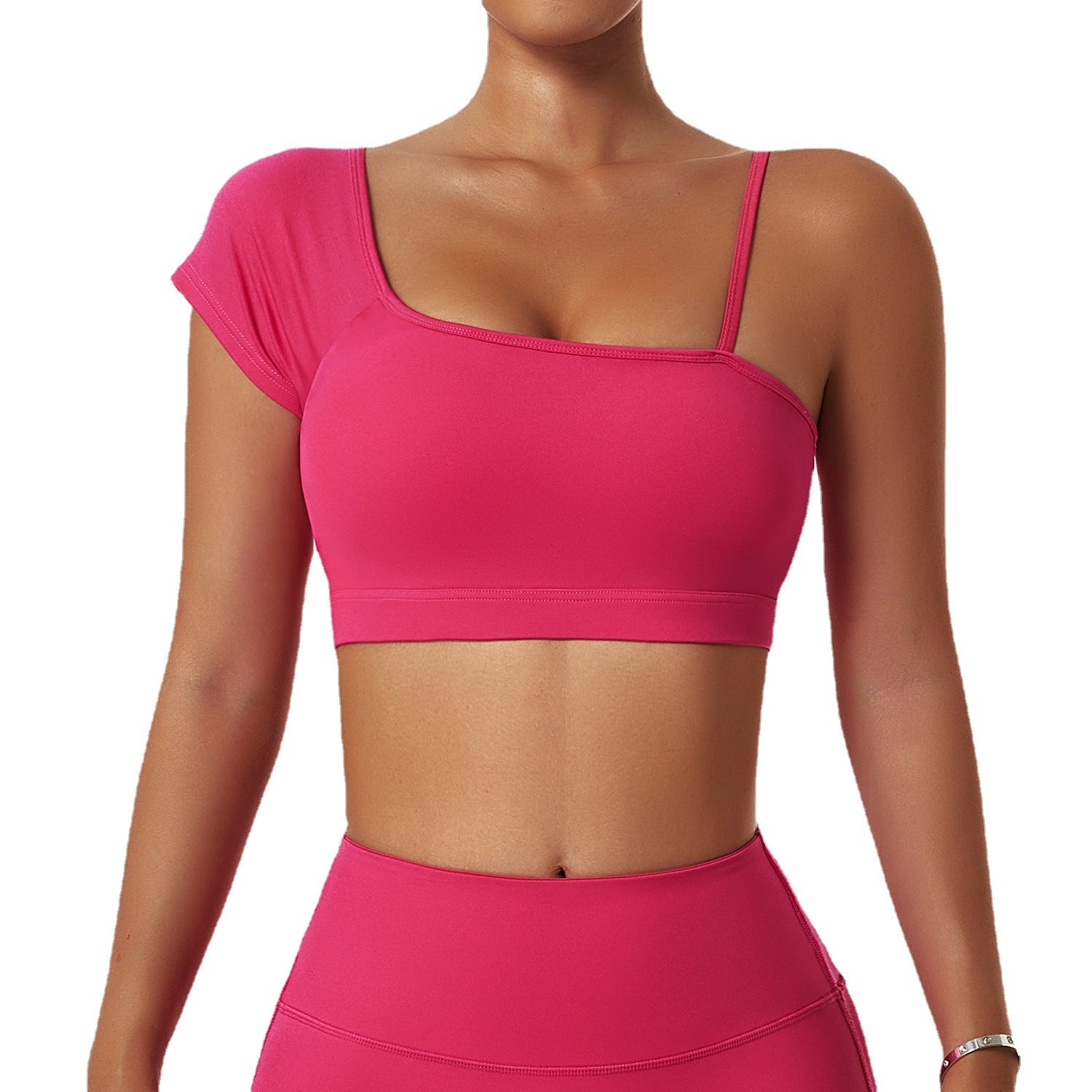 Women’s Off‑Shoulder Yoga & Running Set – Sports Bra + Tights
