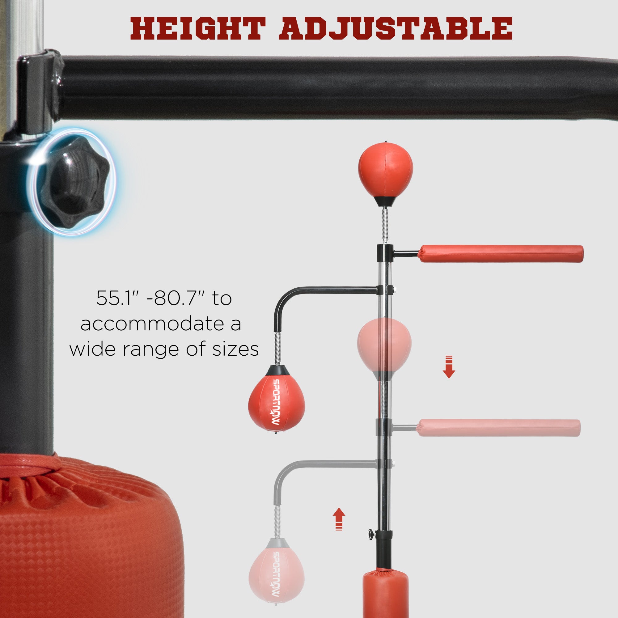 Gearrup 3-in-1 Reflex Bag & Speed Bag Stand | Height Adjustable