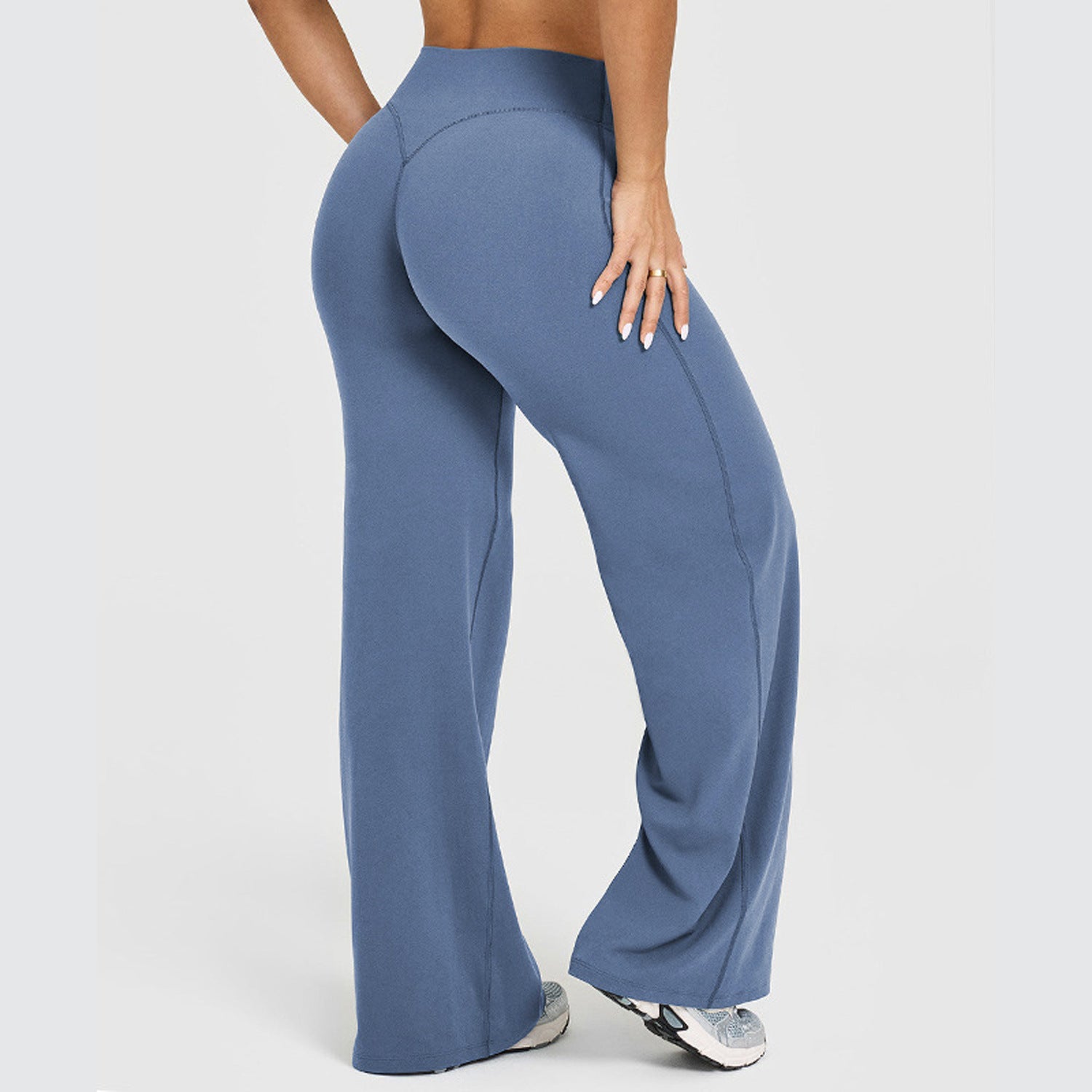 High Waisted Straight Leg Yoga Pants with Pockets