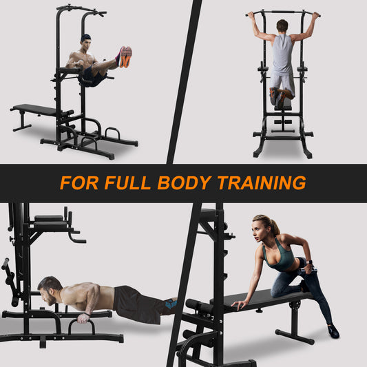 Power Tower with Bench – Heavy‑Duty Pull Up & Dip Station, Adjustable Multi‑Function Fitness Rack