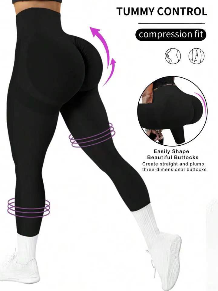 Seamless Peach Tie‑Dye Workout Leggings