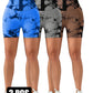 3 Pack 3-ROW HOOK Seamless Tie Dye Tummy Control Leggings Shape Body Slim Scrunch Butt Lifting Fitness Sports Shorts