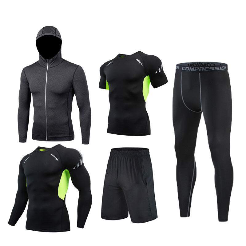 5-Piece Men’s Training Suit - Quick-Dry Running Set