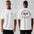 White Muscle Workout Brothers sports T-shirt with short sleeves for men, cotton pullover in solid color