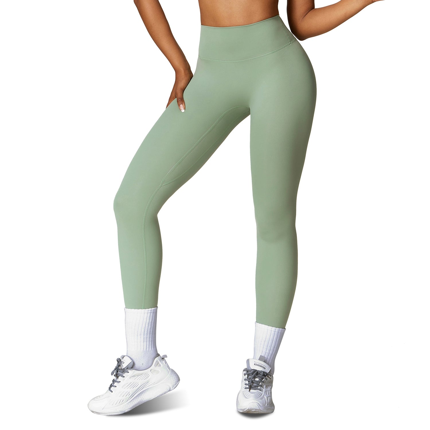 High-Waist Compression Running & Yoga Leggings - 25" Inseam