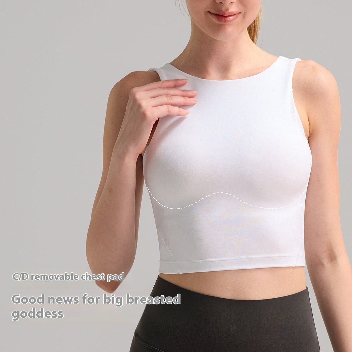 High‑Neck Women’s Yoga Sports Bra – Brushed Soft Beauty‑Back Vest