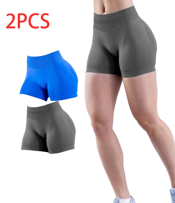 Pro-HIIT 2-Pack Quick-Dry Yoga Shorts – Dual-Layer Moisture Tech