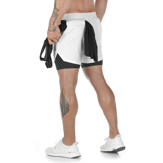 Sports Shorts Men's Double-layer Quick-drying Breathable Squat Jogging Workout Beach Pants Basketball Shorts
