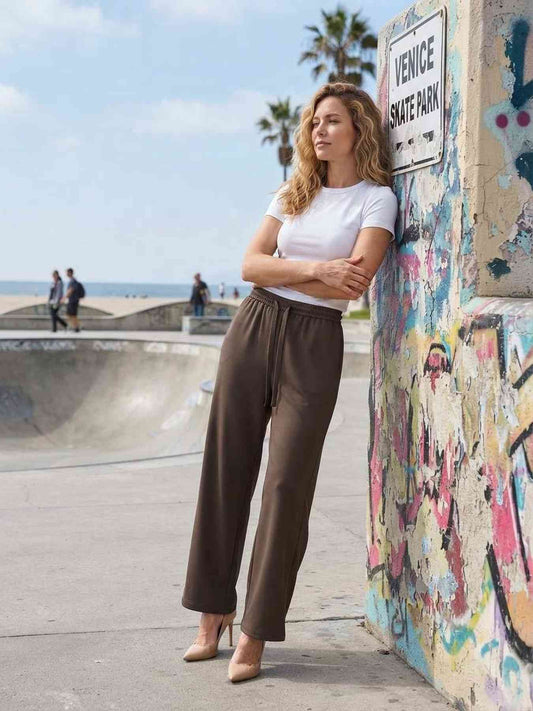 Ladies long trousers casual straight leg pants for women, wrinkle-resistant and stretchy sports pants