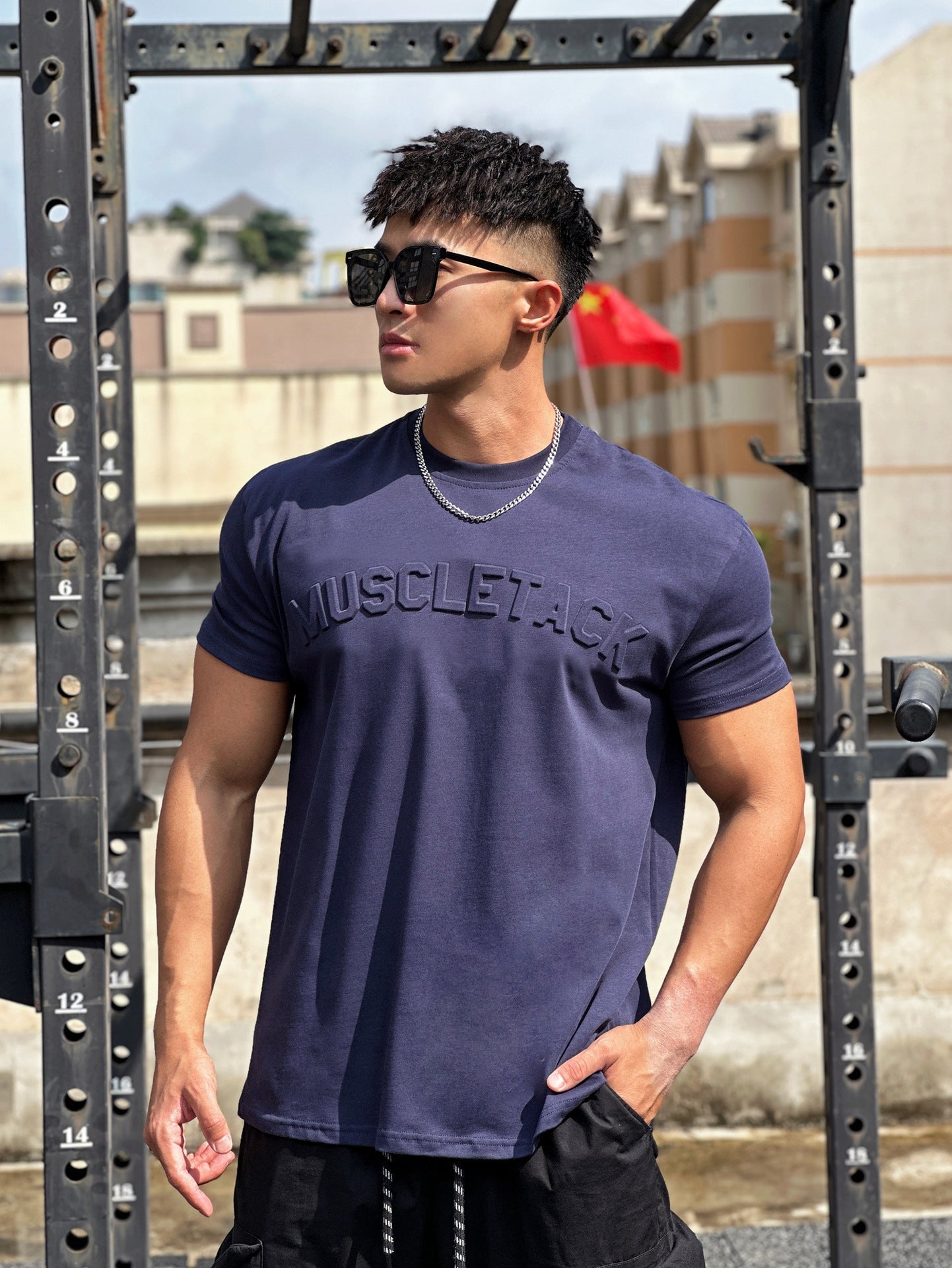Men's sports loose cotton workout short sleeve T-shirt in multiple colors and sizes