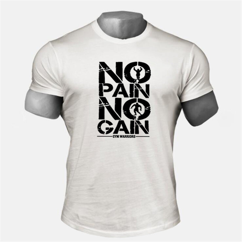 Men's workout short sleeve T-shirt with round neck and slim fit in multiple colors
