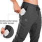Mens Jogger Sport Pants, Casual Zipper Gym Workout Sweatpants Pockets