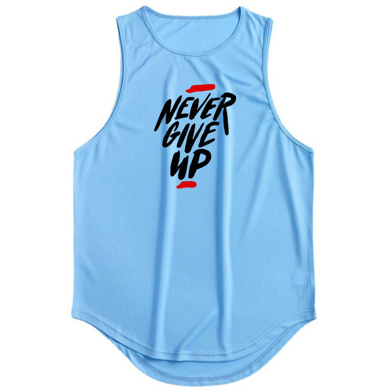 Men's summer workout vest with letter pattern in various colors and sizes
