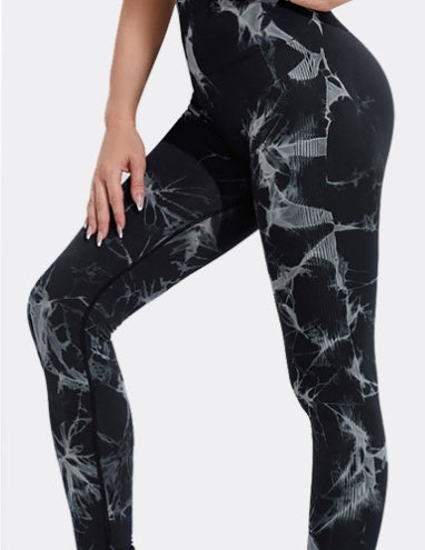 Women’s Seamless Yoga Leggings – Tie‑Dye Push Up Fit