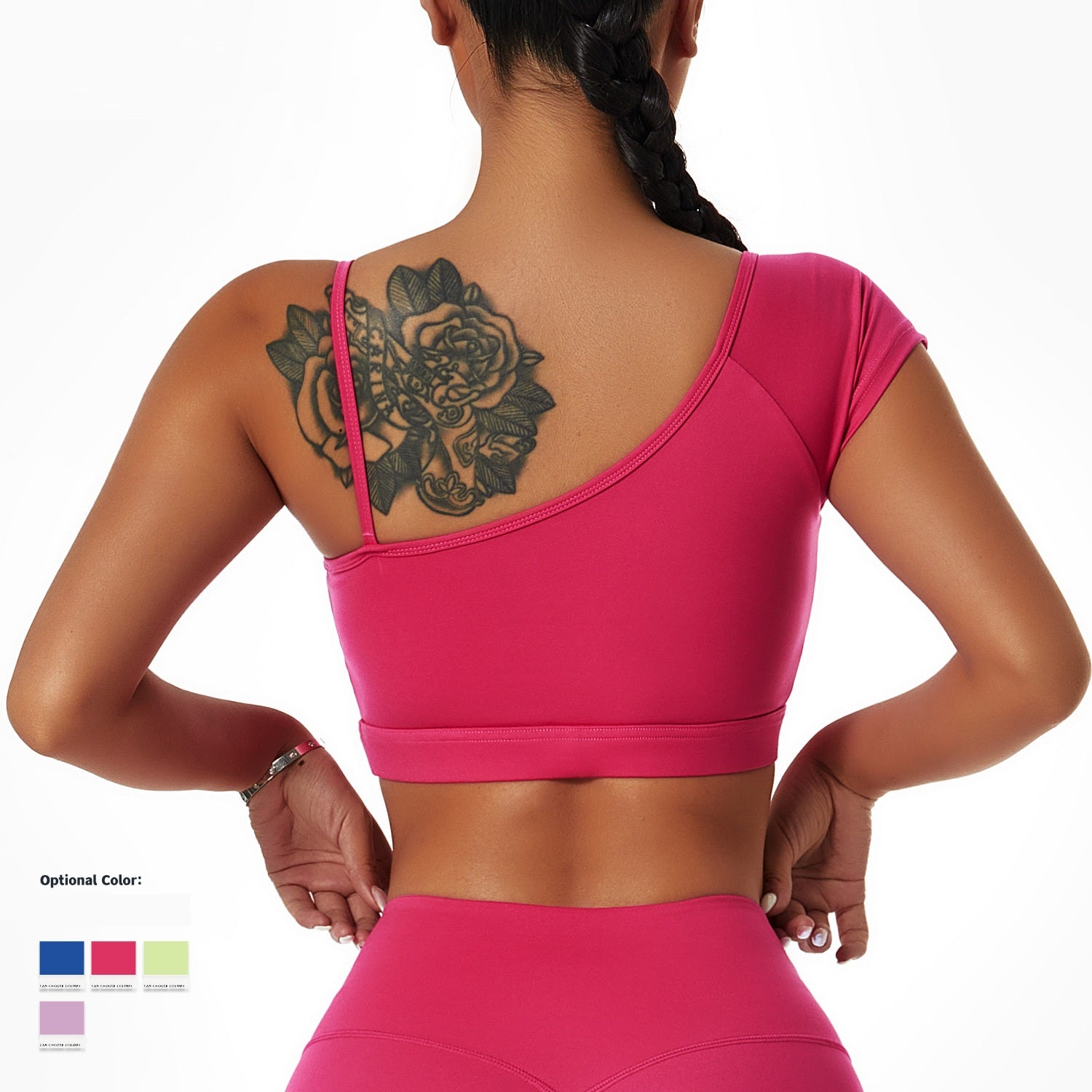 Women’s Off‑Shoulder Yoga & Running Set – Sports Bra + Tights