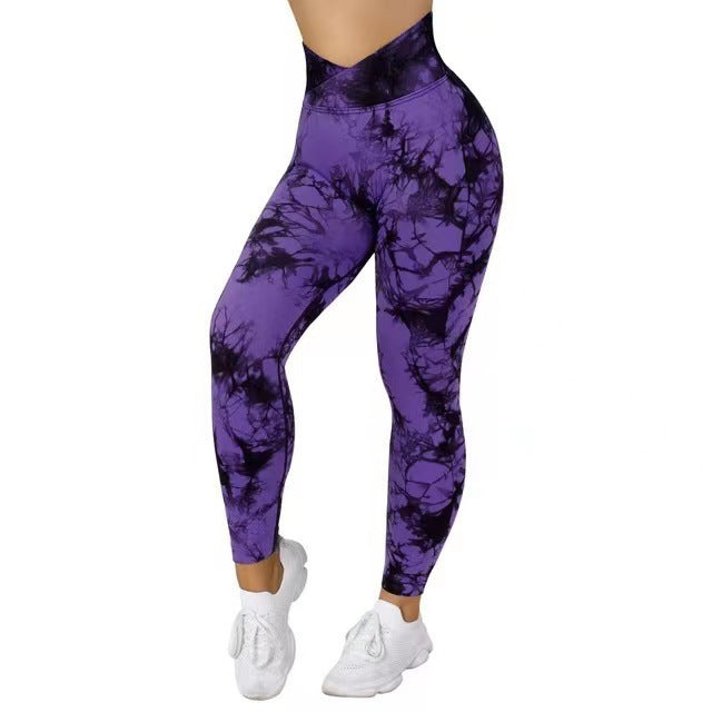 Women’s Seamless Yoga Leggings – Tie‑Dye Push Up Fit