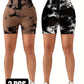 2 Pack 3-ROW HOOK Seamless Sexy Tie Dye Shorts Scrunch Butt Lifting Tummy Control High Waist Quick Drying Sports Yoga Shorts
