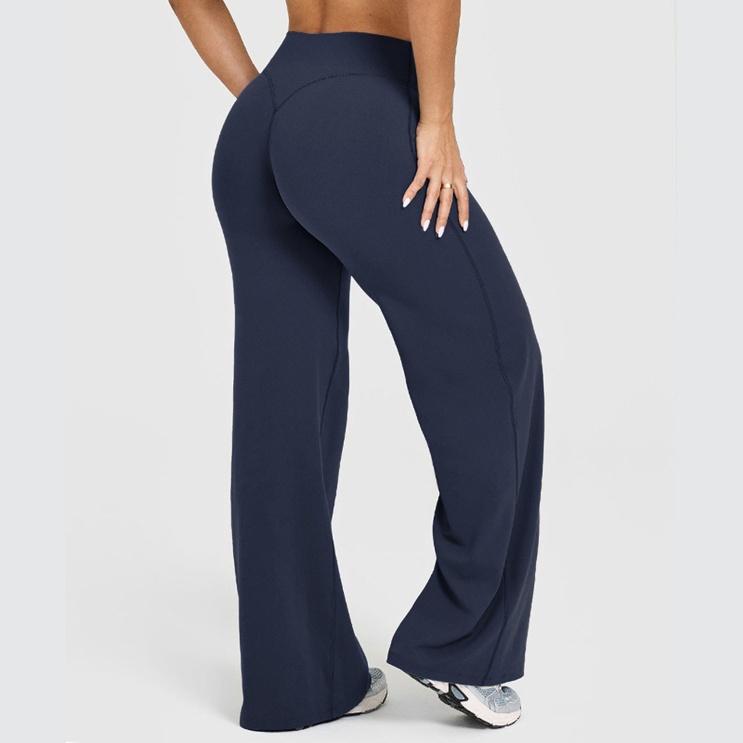 High Waisted Straight Leg Yoga Pants with Pockets