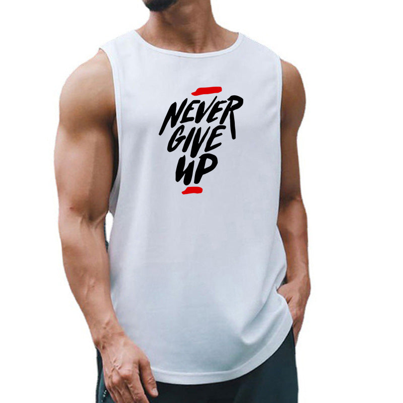 Men's summer workout vest with letter pattern in multiple colors and sizes for sports activities