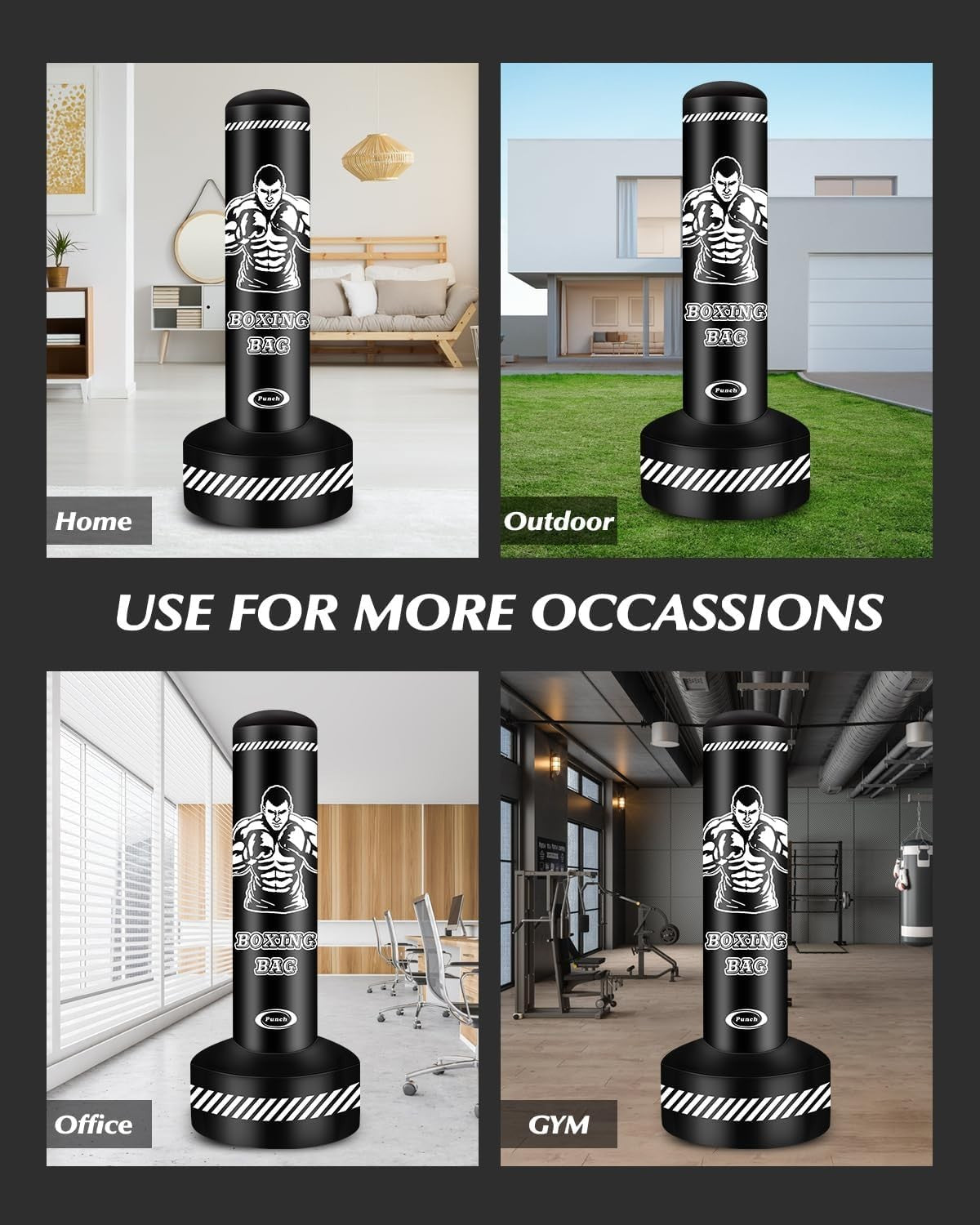Heavy Punching Bag Boxing Free Standing Fitness MMA Fitness Training Equipment