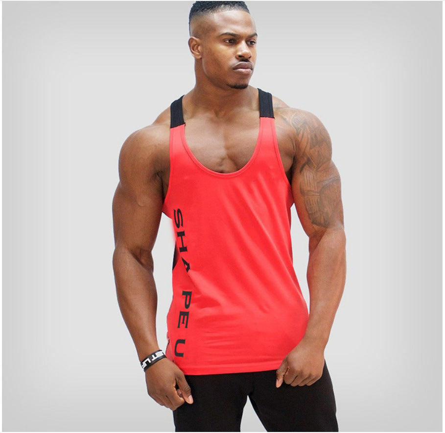 Men’s Sports Tank – Breathable U‑Neck Contrast Training Wear