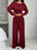 Women's fashion slim-fit off-the-shoulder navel solid color casual pants suit in various colors