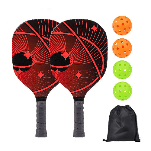 Premium Poplar Wood Pickleball Paddle Set – Vibrant UV Printing & Performance