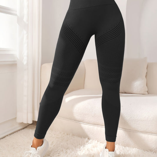 StrideFlex High-Waist Performance Joggers in black showcasing a seamless design and stylish fit.