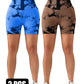 2 Pack 3-ROW HOOK Seamless Sexy Tie Dye Shorts Scrunch Butt Lifting Tummy Control High Waist Quick Drying Sports Yoga Shorts