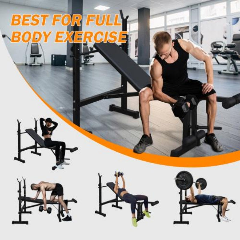 Olympic Weight Bench with Squat Rack – Home Gym Trainer