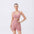 women wearing 2 piece seamless ribbed crop tank and high waist shorts workout sets for women in various colors