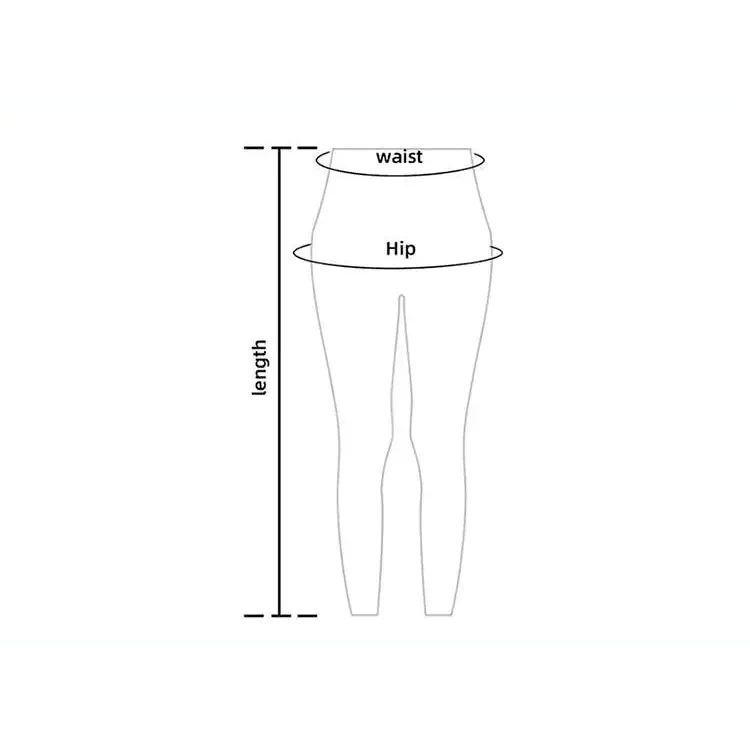 Sizing guide for SculptFit High-Waist Seamless Performance Leggings with measurements of waist, hip, and length.