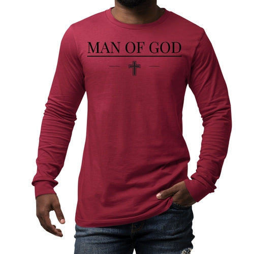 Mens Long Sleeve Graphic T-shirt Man of God Black Print