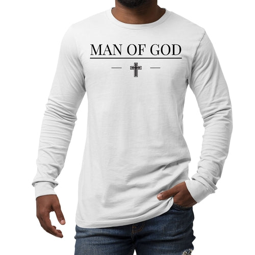 Mens Long Sleeve Graphic T-shirt Man of God Black Print