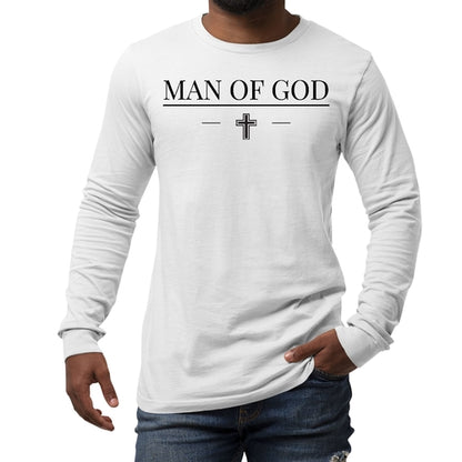 Mens Long Sleeve Graphic T-shirt Man of God Black Print